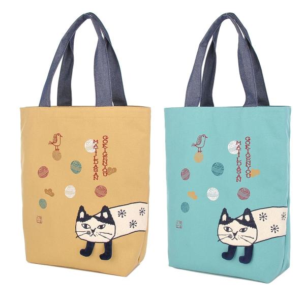 クスグル　マチルダ　蓋つき　バケツ型バッグ　トートバッグ　手提げ　猫　ねこ　ネコ クスグル マチルダ 蓋つき バケツ型バッグ トートバッグ 手提げ