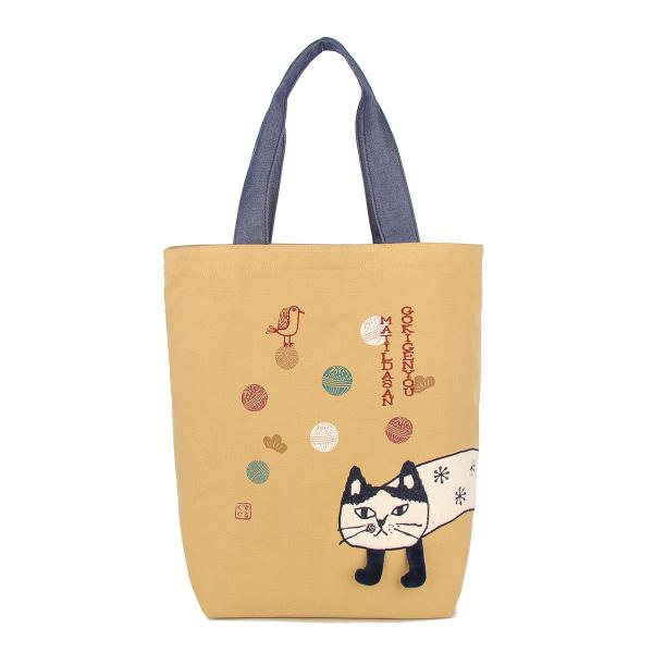 クスグル　マチルダ　蓋つき　バケツ型バッグ　トートバッグ　手提げ　猫　ねこ　ネコ クスグル マチルダ 蓋つき バケツ型バッグ トートバッグ 手提げ