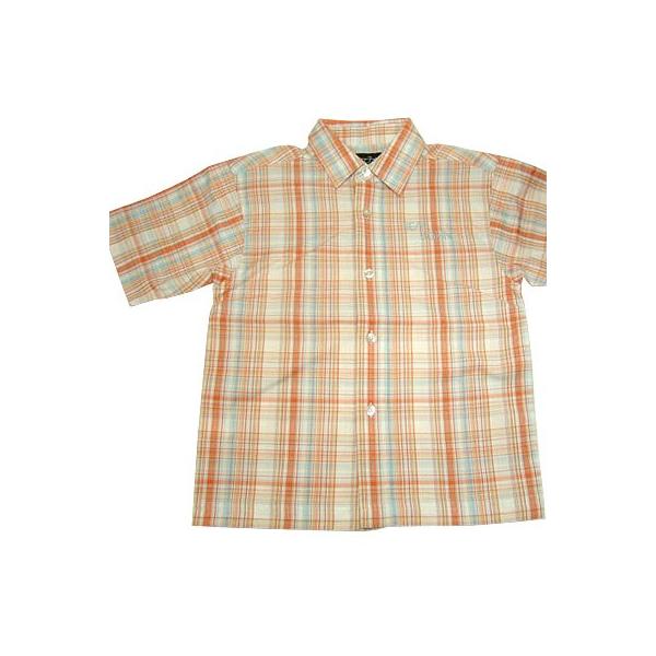 オレンジ×サックスのチェックが爽やかな色合い。ひだり胸にはロゴ刺繍。ジーンズとの相性もばっちり！これ１枚でおしゃれスタイルのできあがり★100% COTTONお買得デー　５のつく日 ゾロ目の日 いい買い物の日 カウカウサンデー クリスマスプ...