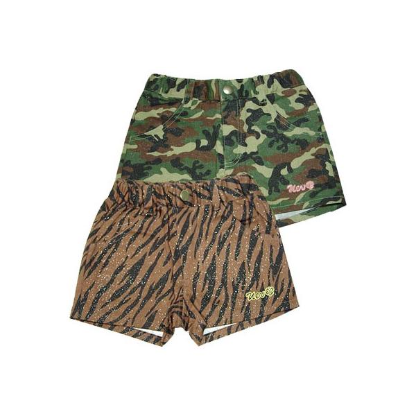 元気なキッズにぴったり！ゼブラと迷彩、どちらにしようか迷いますね。80cm、90cmはホック、ファスナーが飾り、総ゴムです。100cm以上はホック、ファスナー付き、内側にアジャスターゴムが入ってます。素材：COTTON 100％サイズ(総丈...