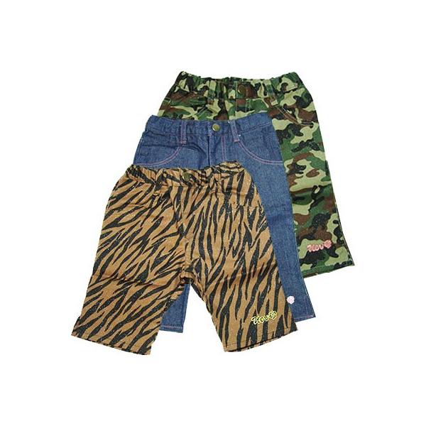 元気なキッズにぴったり！ゼブラと迷彩、どちらにしようか迷いますね。80cm、90cmはホック、ファスナーが飾り、総ゴムです。100cm以上はホック、ファスナー付き、内側にアジャスターゴムが入ってます。素材：COTTON 100％サイズ(総丈...