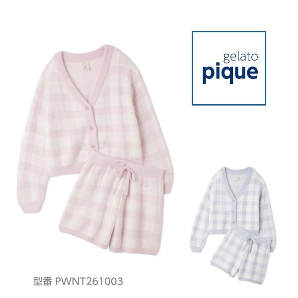 gelato pique（ジェラートピケ） レディース チェック柄カーディガン