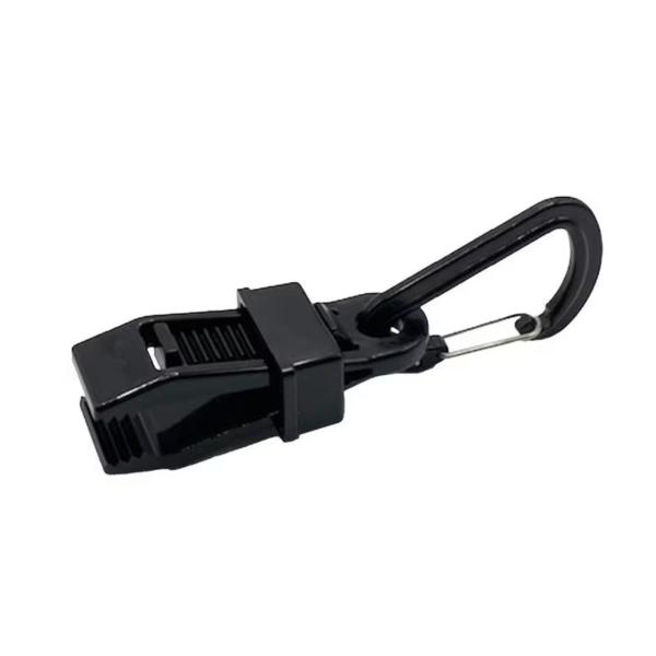 OUROBOROS ウロボロス クリップ テントクリップ グローブクリップ マルチクリップ タープクリップ (ブラック,1個) ・サイズ：W22×H75×D21mm・愛知県の町工場が本気で作った樹脂製のカラビナ付クリップ！材質は耐候性の高い...