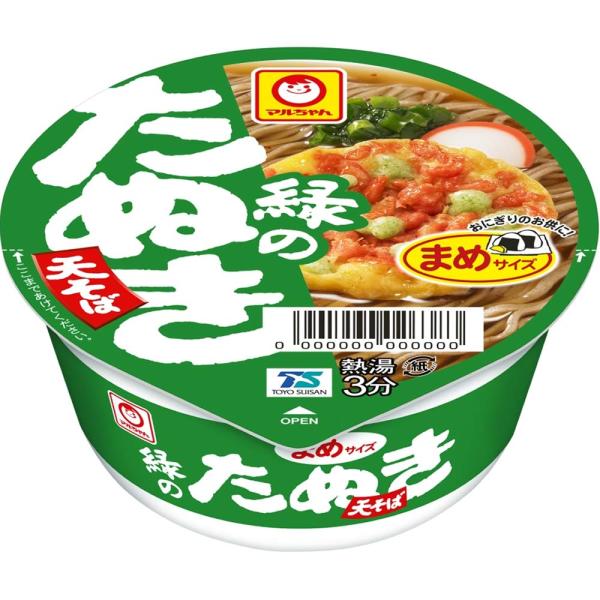マルちゃん 緑のまめたぬき天そば 東 ( 45g×12個 / ミニサイズ ) カップ麺 そば ( 天揚げ/ 小えび天 ) まめサイズ (関東風だし / カップ ) 箱買い 東洋水産 赤いきつねシリーズ ・【ミニサイズの緑のたぬきそば】こだわ...
