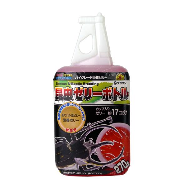 フジコン 昆虫ゼリーボトル 270g ・原産国:中華人民共和国・本体サイズ (幅X奥行X高さ): 15×4.5×7cm・本体重量: 270g高たんぱく・高カロリー栄養ゼリー・ボトルタイプの昆虫ゼリーです。 ・のぼり木、皿木などに適量を出して...