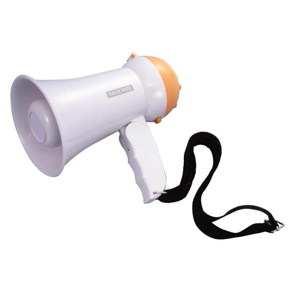 スマイルキッズ 拡声器 ハンドメガホン ミニ AHM-103 ・サイズ:(約)本体/φ97mm×L155mm×把手部75mm 肩ひも/28cm~42cm・サイレン音圧:98dB/5m・セット内容:本体×1 肩ひも×1・メーカー型番:AHM-...