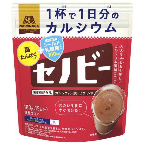 森永製菓 セノビー 粉末 180g [栄養機能食品] 1杯で1日分のカルシウム ・カロリー:1食12gあたり40kcal・ブラント名:森永製菓・原材料:砂糖、ココアパウダー(ココアバター10~12%)、ミルクカルシウム、ホエイたんぱく、ミル...