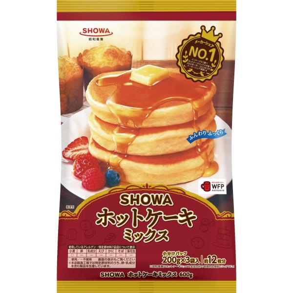 昭和 SHOWAホットケーキミックス600ｇ 200g×3 ・ブラント名: 昭和・メーカー名: 昭和産業・原材料:小麦粉(国内製造)、砂糖、粉末水あめ、でん粉、ぶどう糖、食塩 / ベーキングパウダー、香料・原産国名: 日本・商品サイズ:(高...