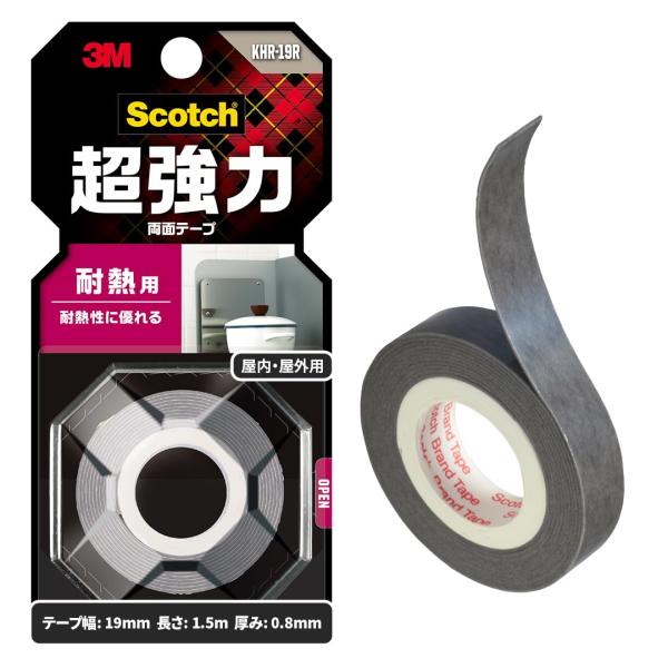 超強力両面テープ スコッチ 耐熱用 幅19mm長さ1.5m KHR-19R