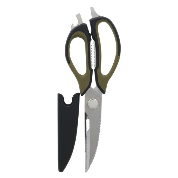 ?儀(Takagi) 高儀 KANUCHI OUTDOOR アウトドア 多機能 ハサミ 収納ケース付き カーキ キッチンバサミ 分解 キッチンはさみ 分解して洗える 万能 ステンレス バーベキュー キャンプ 調理器具 防災 ・【1本で8通り...