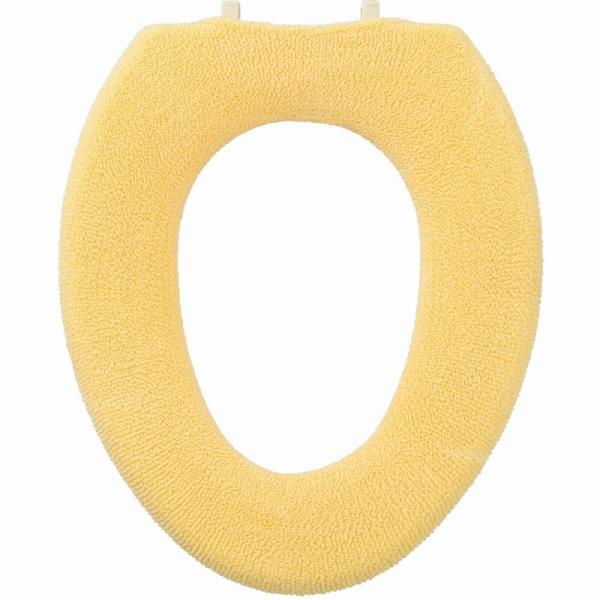 オカ(OKA) やわらか便座カバー シーズ O型専用タイプ イエロー (トイレ便座 クッション やわらか 厚織 抗菌 防臭)