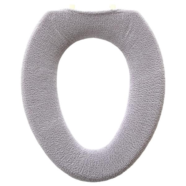 オカ(OKA) やわらか便座カバー シーズ O型専用タイプ グレー (トイレ便座 クッション やわらか 厚織 抗菌 防臭)