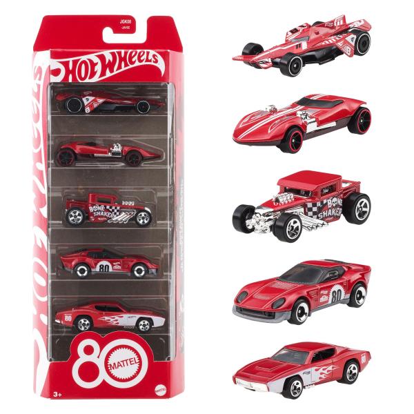 Hot Wheels（ホットウィール） マテル80周年 5パック 乗り物おもちゃ
