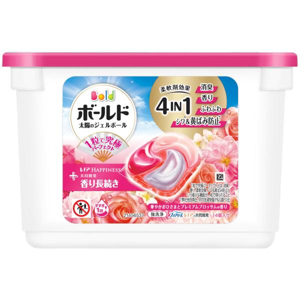 ボールド ジェルボール 柔軟剤入り 14個 プレミアムブロッサムの香り 洗濯洗剤 本体