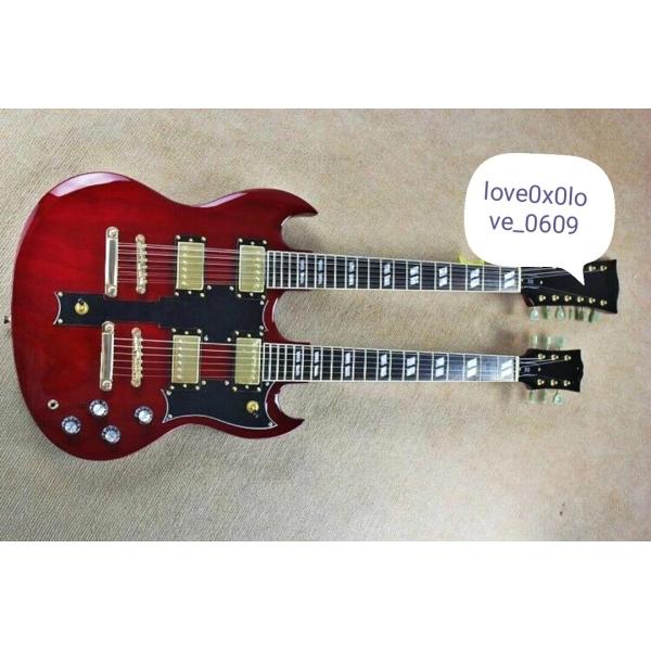 6弦+12弦ダブルネックSGタイプエレキギター*Gibson(ギブソン)等の高価