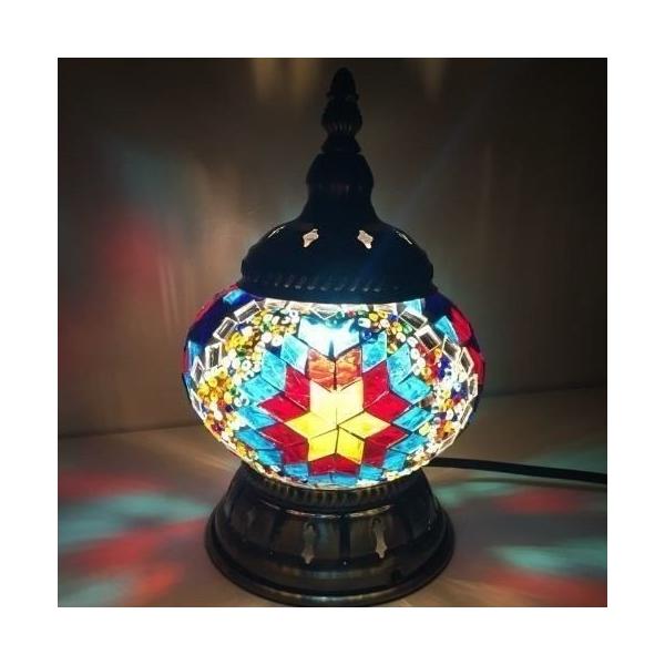 地中海レトロスタイル ガラストルコモザイクテーブルランプ 手作りステンドグラスインテリア トルコランプ 領収発行可 Mohmmadiyon Com