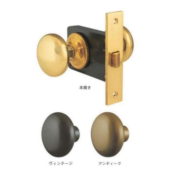 レトロック(空錠) 本磨き EH-001 エイト eight 1個 ドアノブ 真鍮+