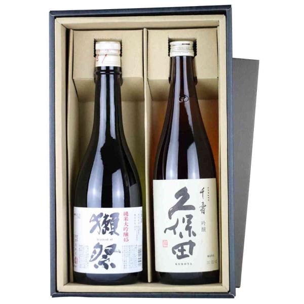 ・獺祭「獺祭 磨き45 」と朝日酒造「久保田 吟醸 千寿」の純米大吟醸 720ml 各1本ずつのギフトセットです。・ギフト箱に入っておりますので、お中元やお歳暮など贈り物に最適です。