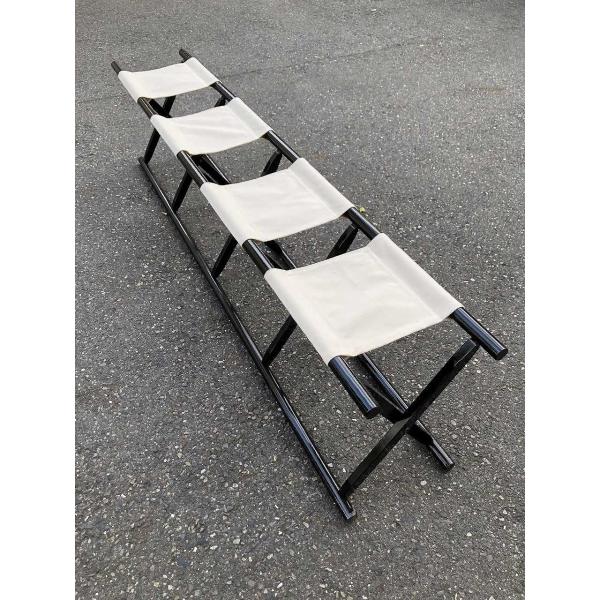 ４人掛角胡床　黒塗白布