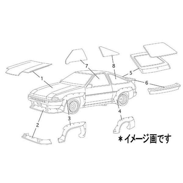 TRD ボディパーツ（競技専用部品 レビン・トレノ（3ドア車 ＊図No.8