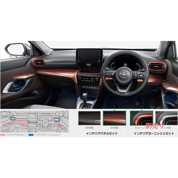 ヤリスクロス　 インテリアトリムパーツセット ヤリスクロス MXPB1#/MXPJ1# インテリアパネルセット 黒木目調