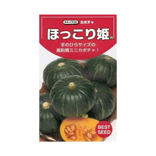●果重600〜800g程度のミニカボチャ。●ちみつ高粉質に加え肉質が綴密で、食味・食感にすぐれる。●皮は濃緑色でちらし斑が入る。●1つるから3果収穫でき、子づる3本仕立て以上では、1株かう10果以上の収穫も可能な多収種。●草姿は大葉で強勢だ...