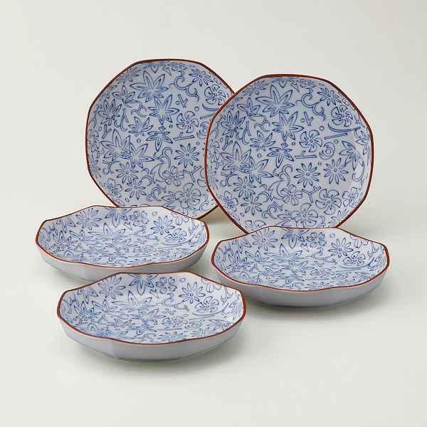 たち吉 中皿 『黄彩聖果』 5枚 深め