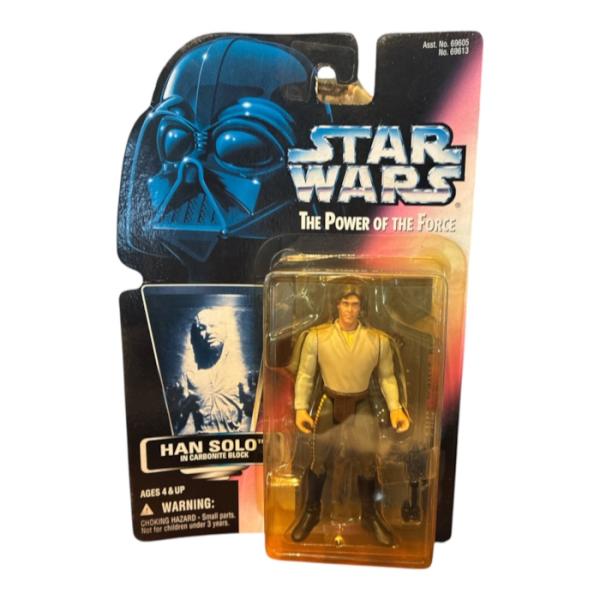 スターウオーズ　ベーシックフィギュア 　「スター・ウォーズ パワーオブザフォース」 ハン・ソロ（イン・カーボンナイト・ブロック）　Kenner
