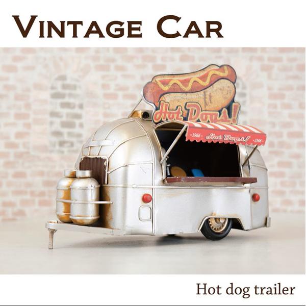 ビンテージカー ホットドッグ トレーラー 車 オブジェ ブリキ 置物 アメリカン ヴィンテージカー［ホットドッグ・トレーラー］＜アメリカン雑貨