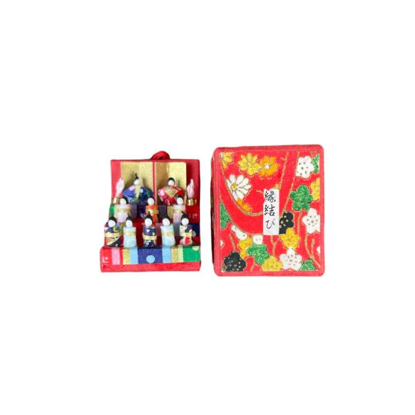 【送料無料】雛人形(和紙製) ミニチュア ひな人形 和紙造り 3段飾り 箱入り H3.2×W2.7×D2.1cm No.3
