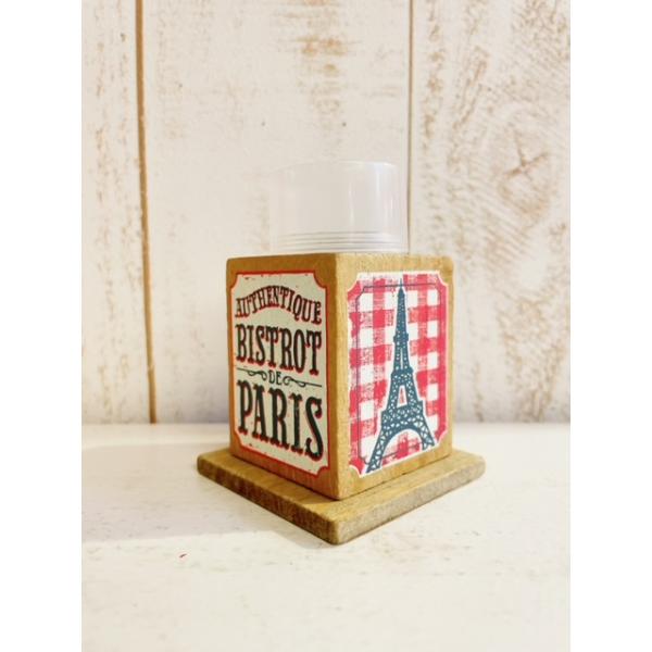 爪楊枝ホルダー　BISTROT DE PARIS wood toothpick box カントリー調楊枝入れ　木製つまようじを入れられるよう、別途プラスチックの容器がついております。画像ですと、ボックスの中に入っています。サイズ約:W6×D...