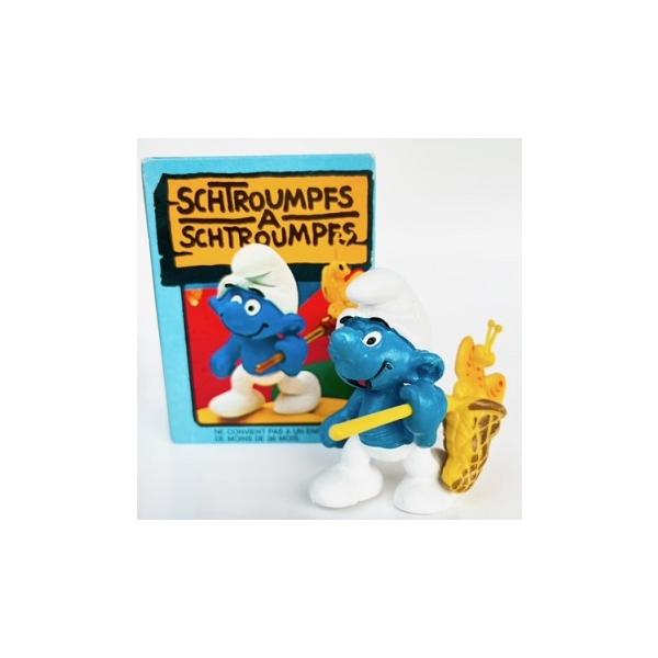 スマーフ スーパースマーフ虫取りスマーフ箱入り アンティークTOY