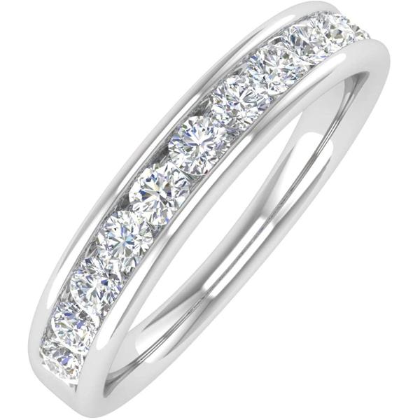 1/2カラット チャネルセット ダイヤモンド 結婚指輪 14Kゴールド　並行輸入品