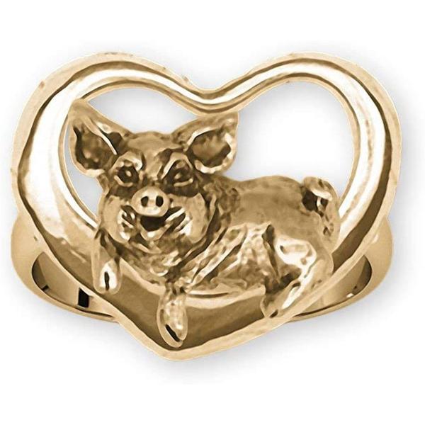 Pig Jewelry 14k Gold Handmade Pig Ring P1HT-RG　並行輸入品