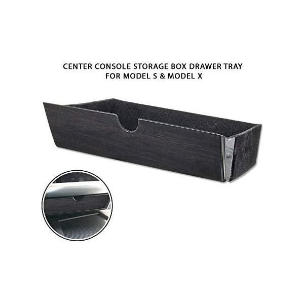 人気アイテムTesla Model X & Model S Center Console Organizer Box Tray Insert Armrest Storage Drawer [Black Mirror Surface]