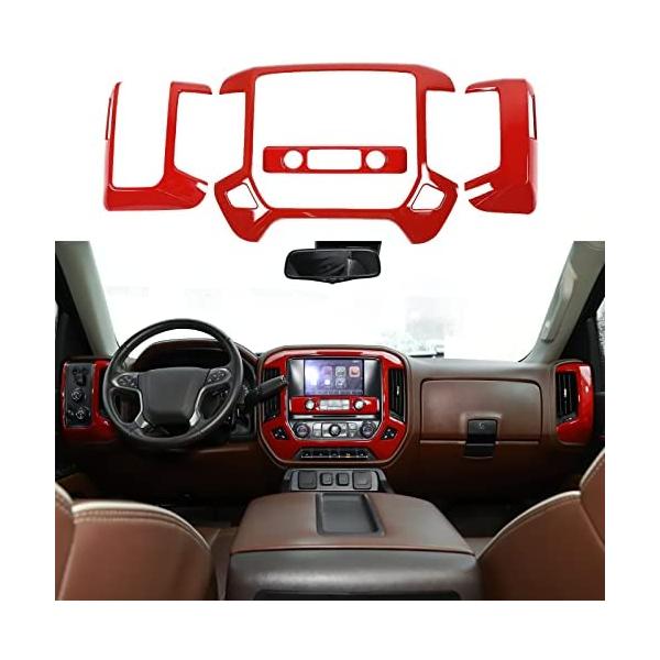 人気アイテムRT-TCZ Center Console Dashboard Air Vents Outlets Panel Navigation Screen Trim Cover Interior ABS Accessories for Chevrolet Silverado GMC Si