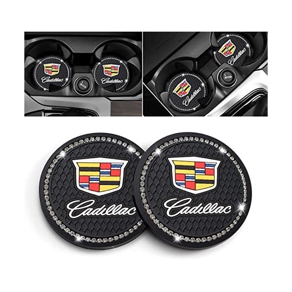 MUNDIK 車用カップホルダーコースター キャデラック CT4 CT6 XT5 CTS XTS SRX ATS DTS STS シリコン滑り止めコースター シ