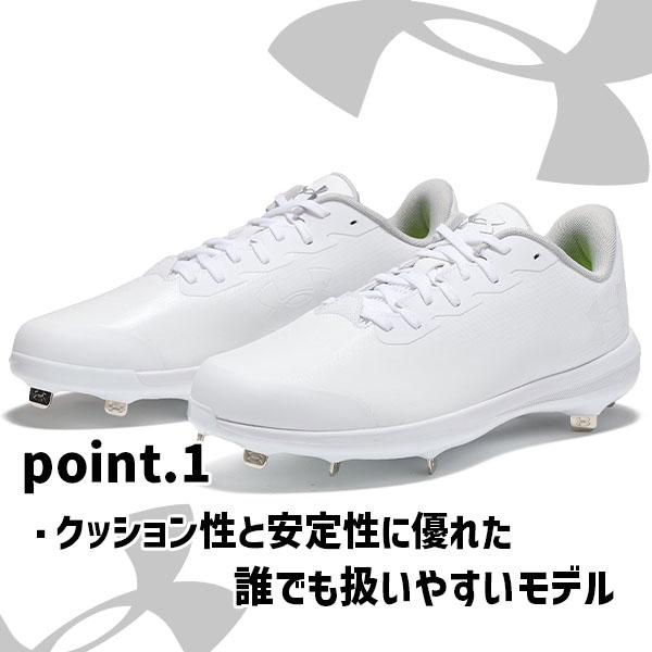 塗りPのみ可】 野球 スパイク 白 ホワイト 金具 野球 アンダーア