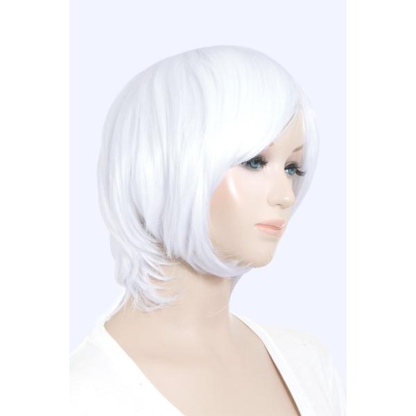 ウィッグ ショートボブ 白 「ピュアホワイト」「ウィッグネット付 