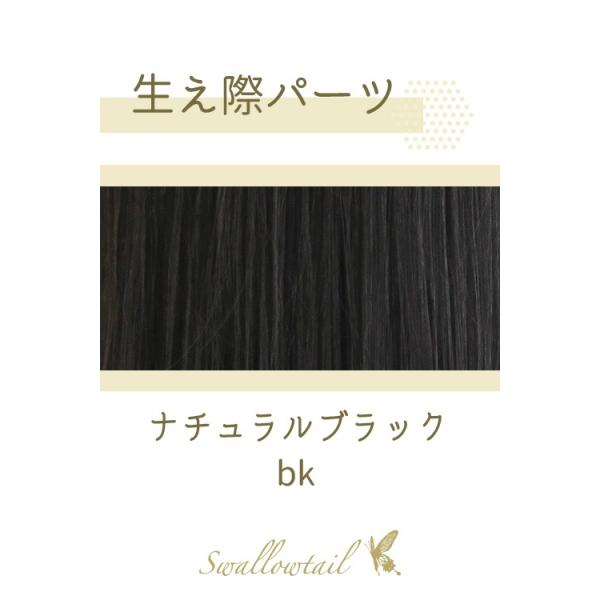 生え際パーツ 「ナチュラルブラック」 手植えレース生地毛束 ウィッグ