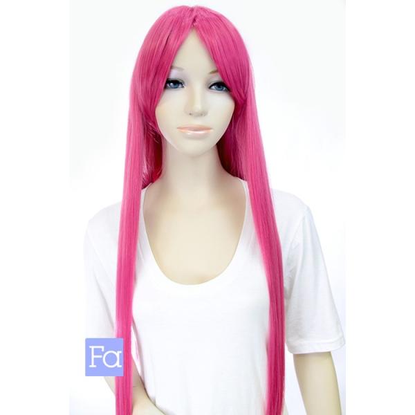 ロング ストレート 77cm「キャンディピンク」「ウィッグネット付」コスプレウィッグ ピンク 耐熱180℃ ハロウィン 夏コミ 文化祭 激安 格安 (lo-23)