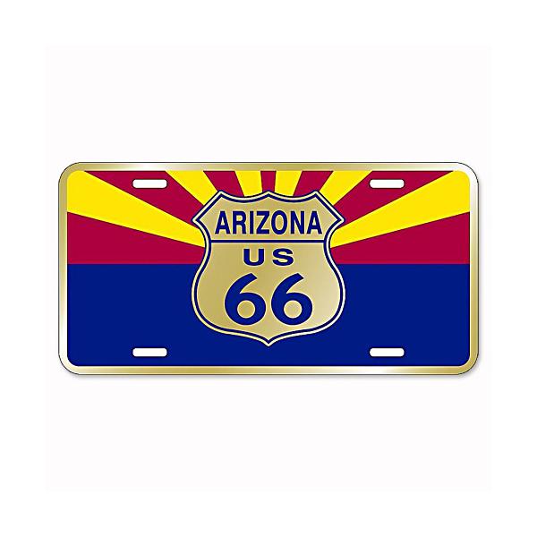 RT 66 （ルート 66） アルミニウム サイン RT.66  LICENSE PLATE ＜ARIZONA＞ SLMZA6