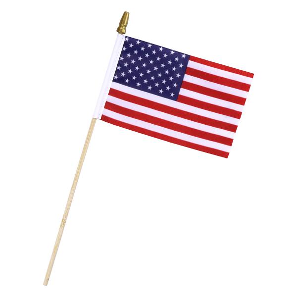 4x6 in スティック フラッグ USA 3RD-F-46ST-USA