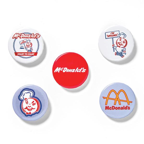 缶バッジ McDonald's Coast to Coast Classic Retro Speedee 5個入り SM-BUT-7261415