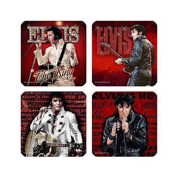 エルヴィス プレスリー コースター 4枚セット Red 68 Name The King Red EP-MSP-CS-E8639