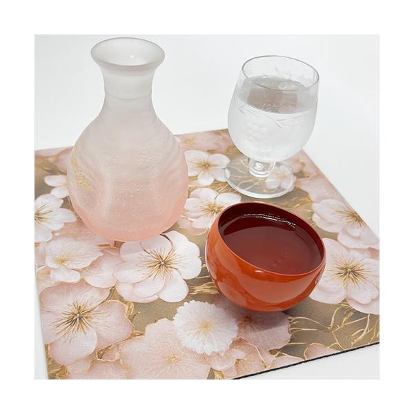 【SAKEマット】　桜　｜酒器・ボトル対応 吸水マット　酒マット