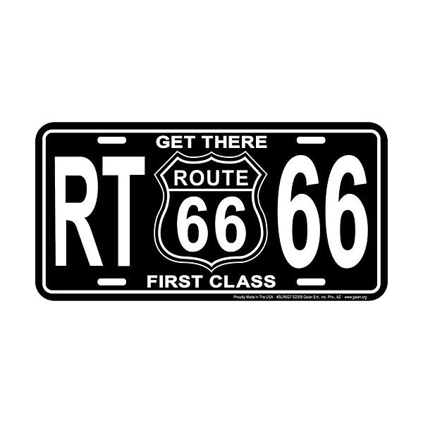 RT 66 （ルート 66） アルミニウム サイン RT 66 LICENSE PLATE 66-GL-SLR6GT