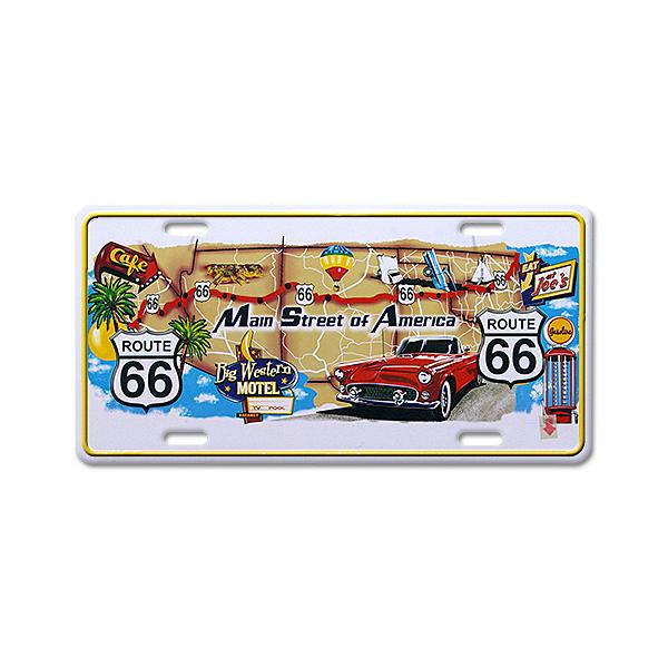 RT 66 （ルート 66） アルミニウム サイン RT.66 LICENSE PLATE 66-SS-1500578