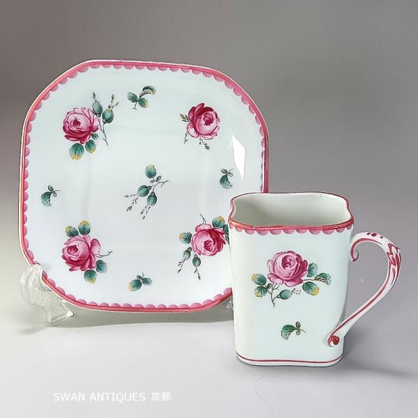 リチャードジノリ Richard Ginori アンティックローズ スクエア デミタス カップ＆ソーサー 廃盤品 未使用