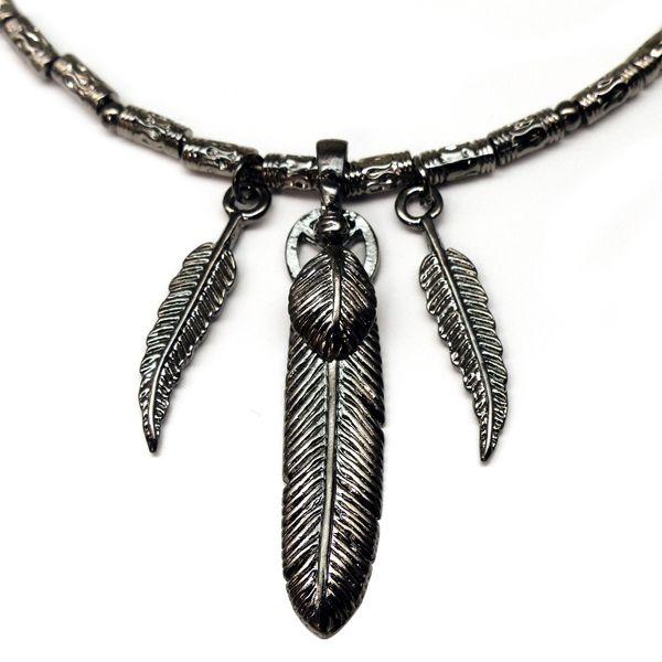 メンズ ネックレス メンズネックレス 人気 ブランド イーグル フェザー羽根ネックレス アンティーク調 ガンメタブラックカラーn1268 おしゃれ 男性用 N1268 スワン宝石 通販 Yahoo ショッピング